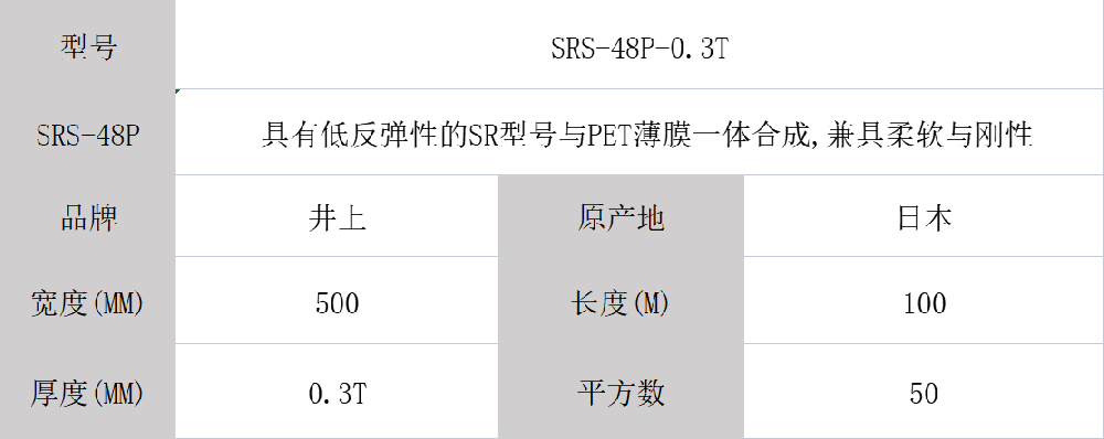 SRS-48P泡棉、井上泡棉SRS-48P-500MM*100M-0.3mm厚度模切沖型